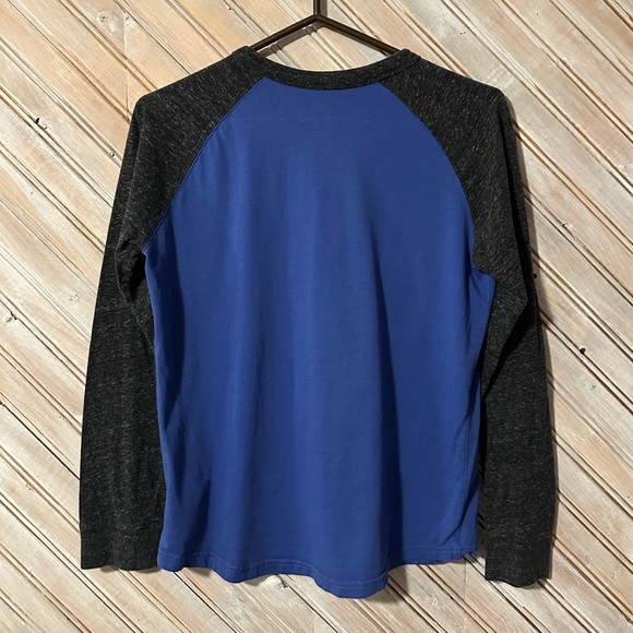 Roots Athletic Wear Long Sleeve Winter Beaver Logo Blue & Grey Hockey Shirt Cozy - Picture 6 of 6